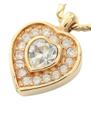 Christian Dior Pre-Owned 2000-2026 Gold Plated Strass Heart Pendant Necklace costume necklace