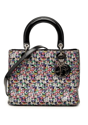 Christian Dior Pre-Owned 2020 Medium Multicolor Metallic Fabric and Patent Leather Lady Dior satchel - Black