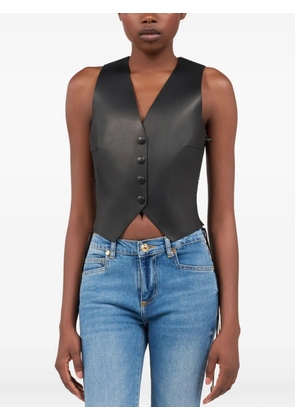 Roberto Cavalli leather waistcoat - Black