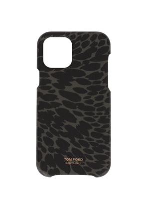 TOM FORD leopard-print phone case - Black