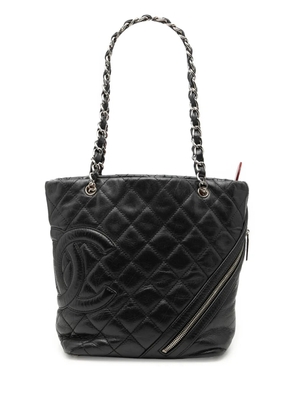 CHANEL Pre-Owned 2006-2008 Small Quilted Aged Calfskin Cotton Club tote bag - Black