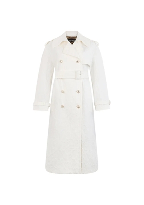 Roberto Cavalli leopard-pattern double-breasted belted trench coat - White