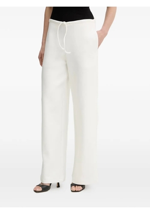Trussardi wide-leg drawstring track pants - White