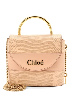 Chloé Pre-Owned Aby Lock Bag Lizard Embossed Leather Small crossbody bag - Neutrals