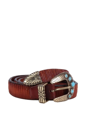 ALBERTO LUTI laser-cut belt - Brown