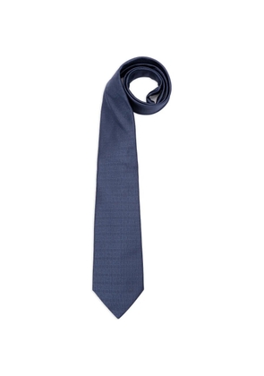 Elios Milano Gemelli embroidered silk tie - Blue