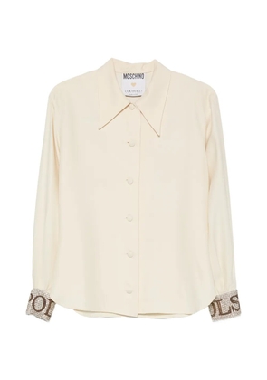 Moschino Pre-Owned 2000s embellished cuff shirt - Neutrals