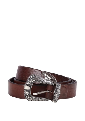 ALBERTO LUTI engraved western-style belt - Brown