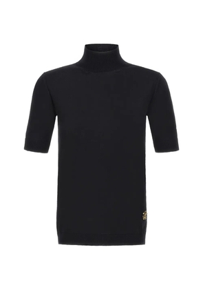 Roberto Cavalli logo-plaque high-neck top - Black
