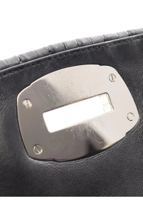 Miu Miu Pre-Owned 2000s crystal-embellished matelassé shoulder bag - Black