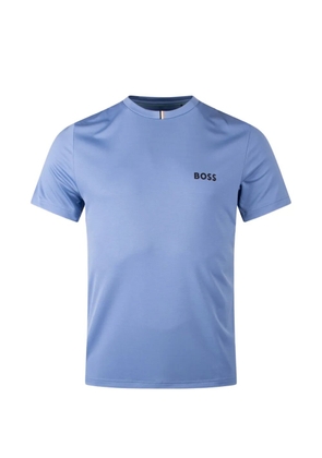 BOSS logo-print stripe-detail T-shirt - Blue