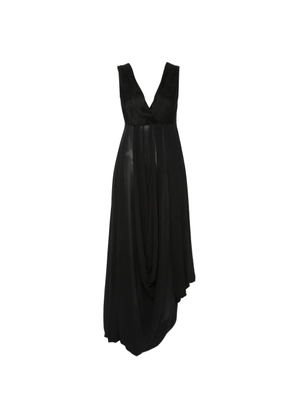 Antonio Marras Vintage 2020s floral-jacquard draped dress - Black