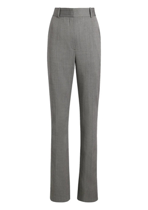 Another Tomorrow herringbone straight-leg trousers - Black