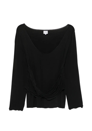 Giorgio Armani Pre-Owned 2000s ruffled long-sleeve top - Black