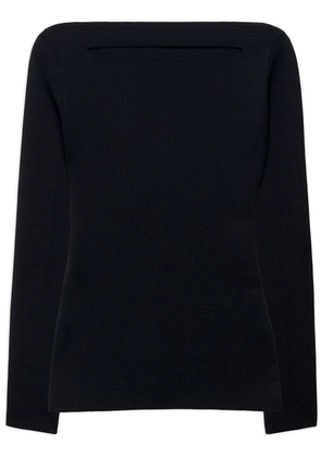 Another Tomorrow cut-out knitted top - Black