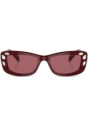 Swarovski Eyewear crystal-embellished rectangle-frame sunglasses - Red