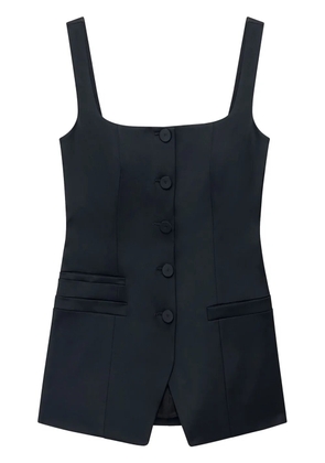 Another Tomorrow square-neck button-front top - Black