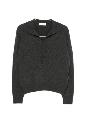 Victoria Beckham polo-collar V-neck wool sweater - Grey