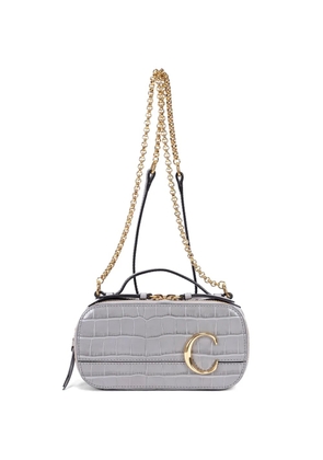 Chloé Pre-Owned C crocodile-effect shoulder bag - Grey