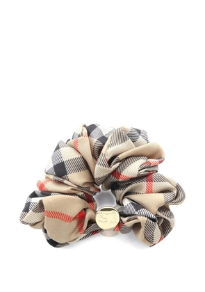 Burberry Pre-Owned check silk scrunchie - Neutrals