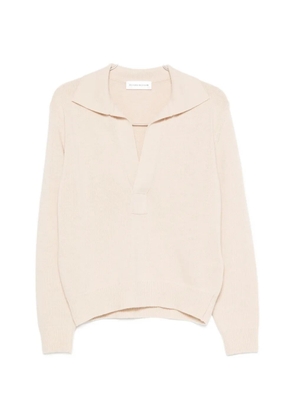 Victoria Beckham polo-collar V-neck wool sweater - Neutrals