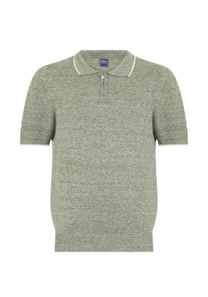 Fedeli zip-fastening short-sleeve polo shirt - Green