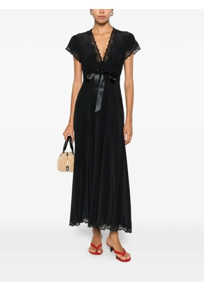 Rixo Marlice lace-trimmed bow-detail maxi dress - Black
