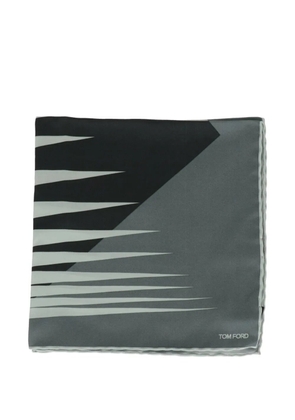 TOM FORD geometric-print logo pocket square - Green