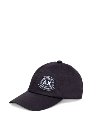 Armani Exchange logo-patch baseball cap - Blue