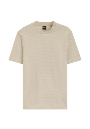 BOSS textured crew-neck T-shirt - Neutrals