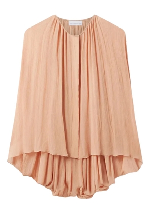 Stella McCartney pleated cape-sleeve top - Neutrals