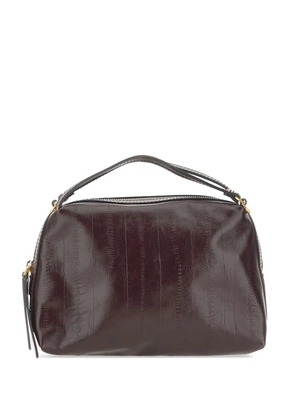 GIANNI CHIARINI Alifa striped-effect leather tote bag - Brown