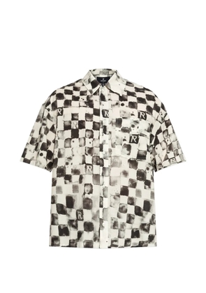 Represent checkerboard-print short-sleeve shirt - White