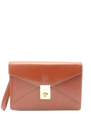 Loewe Pre-Owned Anagram envelope clutch bag - Brown