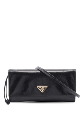 Prada Pre-Owned 2020s Enamel Triangle mini bag - Black
