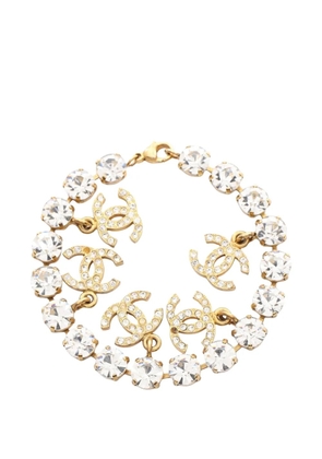 CHANEL Pre-Owned 1986-1988 CC-crystal bracelet - Gold