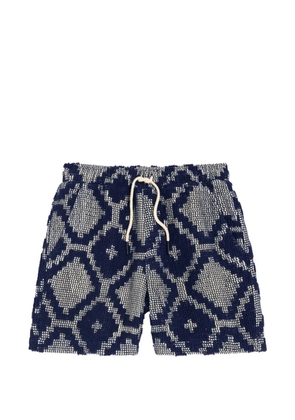 OAS Company geometric-pattern jacquard shorts - Blue