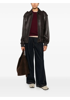 Weekend Max Mara crew-neck ribbed-trim sweater - Red