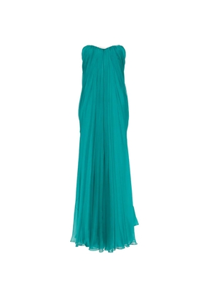 Alexander McQueen strapless draped maxi dress - Blue