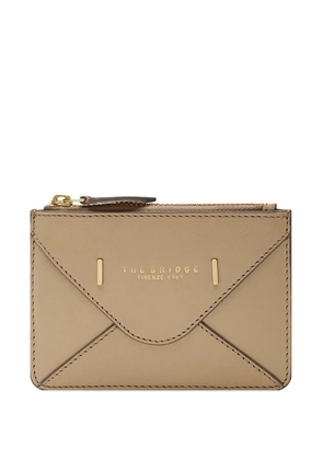 The Bridge envelope-style leather card holder - Neutrals