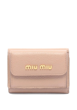 Miu Miu Pre-Owned 2010s Madras trifold wallet - Neutrals