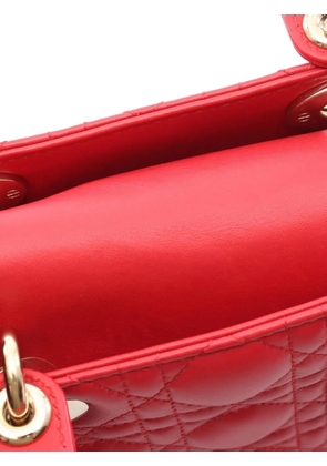 Christian Dior Pre-Owned 2010s small My ABCDior Lady Dior Cannage leather tote bag - Red