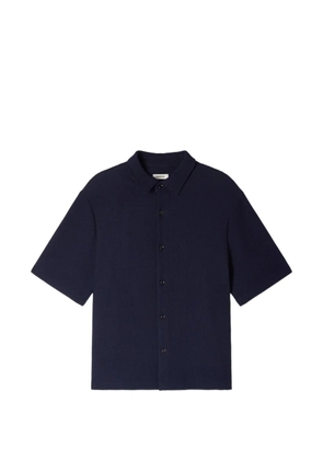 SANDRO textured shark collar shirt - Black