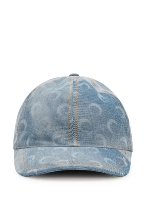 Marine Serre Moon-print denim baseball cap - Blue