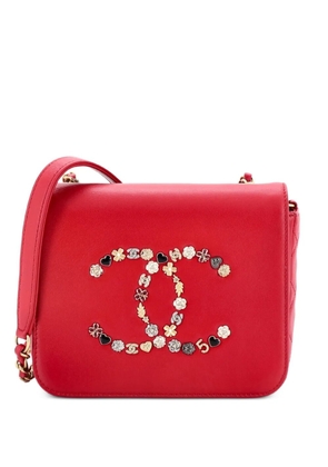 CHANEL Pre-Owned Giant Crystal CC Flap Bag Lambskin Mini crossbody bag - Red