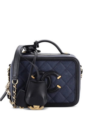 CHANEL Pre-Owned Filigree Vanity Case Quilted Caviar Small satchel - Black