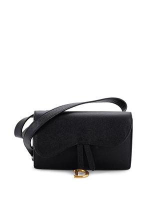 Christian Dior Pre-Owned Saddle Rectangular Leather belt bag - Black