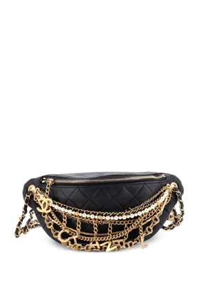 CHANEL Pre-Owned All About Chains Waist Bag Quilted Lambskin belt bag - Black