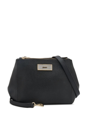 DKNY Vintage logo-plaque leather shoulder bag - Black