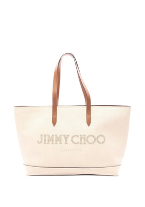 Jimmy Choo Pre-Owned 2010s leather-trim tote bag - Neutrals